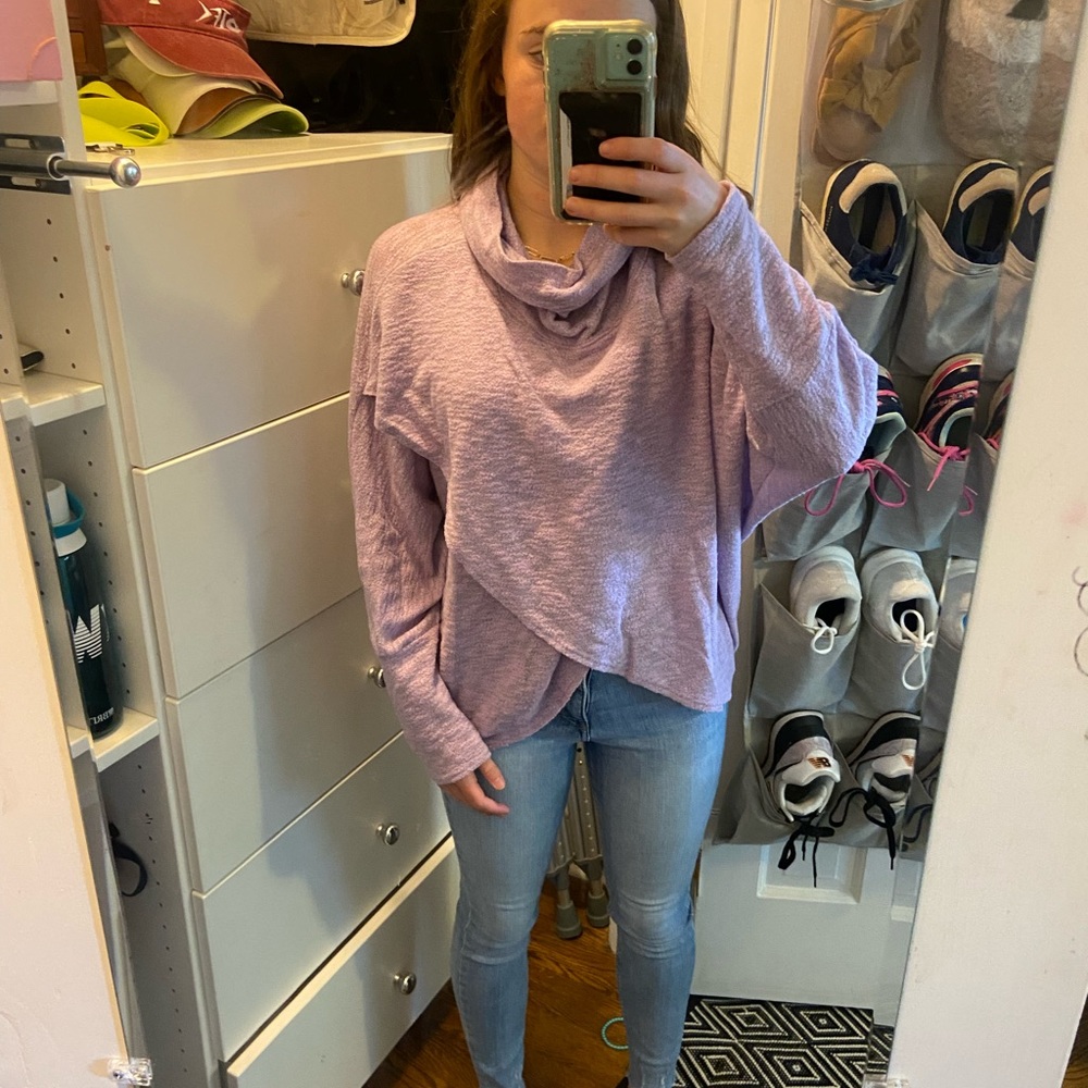 Cute criss cross sweater. Purple. Small i think.